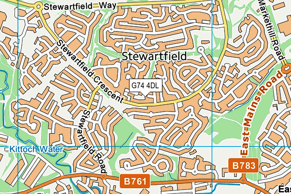 G74 4DL map - OS VectorMap District (Ordnance Survey)