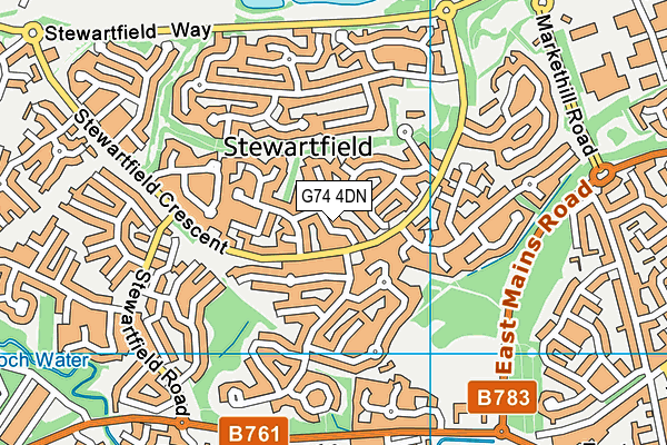 G74 4DN map - OS VectorMap District (Ordnance Survey)