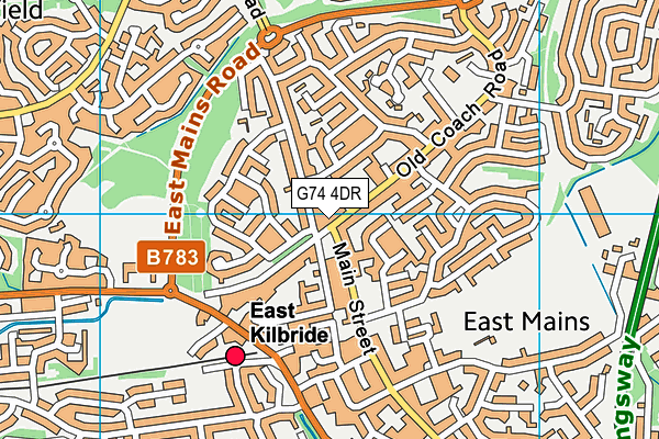 G74 4DR map - OS VectorMap District (Ordnance Survey)