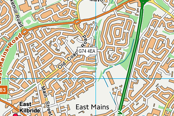 G74 4EA map - OS VectorMap District (Ordnance Survey)