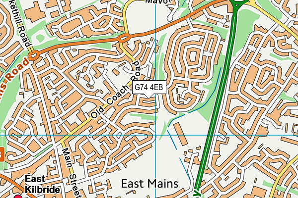 G74 4EB map - OS VectorMap District (Ordnance Survey)
