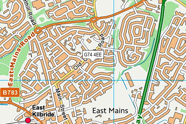 G74 4EE map - OS VectorMap District (Ordnance Survey)