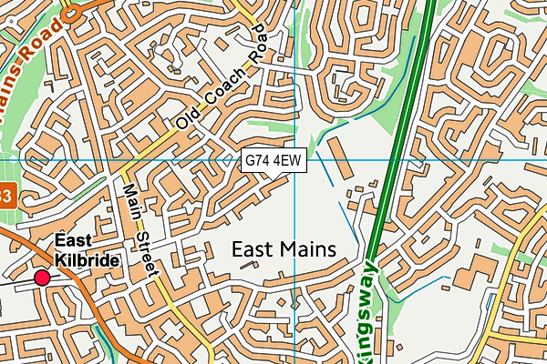 G74 4EW map - OS VectorMap District (Ordnance Survey)