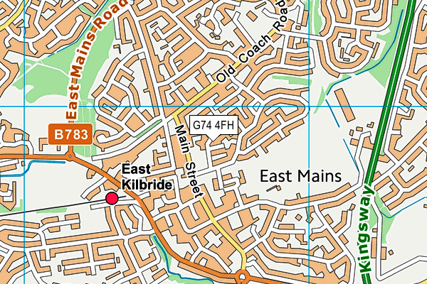 G74 4FH map - OS VectorMap District (Ordnance Survey)