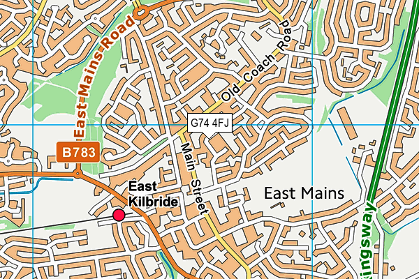 G74 4FJ map - OS VectorMap District (Ordnance Survey)