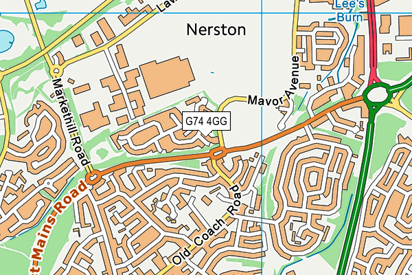 G74 4GG map - OS VectorMap District (Ordnance Survey)