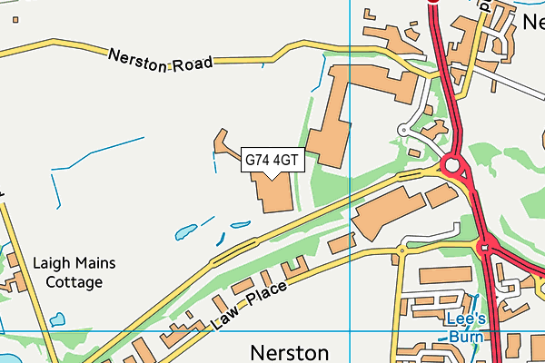 G74 4GT map - OS VectorMap District (Ordnance Survey)