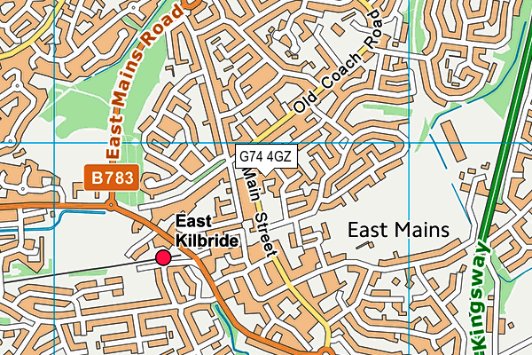 G74 4GZ map - OS VectorMap District (Ordnance Survey)