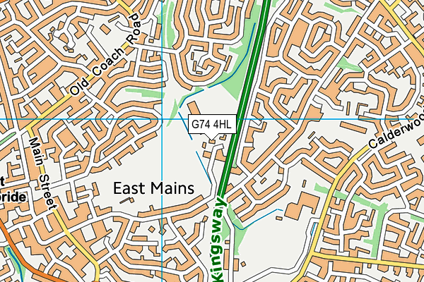 G74 4HL map - OS VectorMap District (Ordnance Survey)