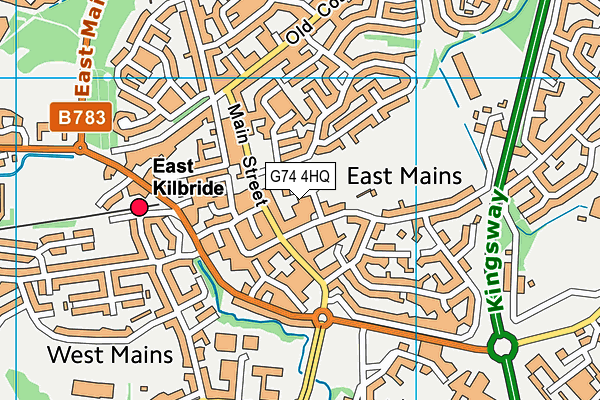 G74 4HQ map - OS VectorMap District (Ordnance Survey)