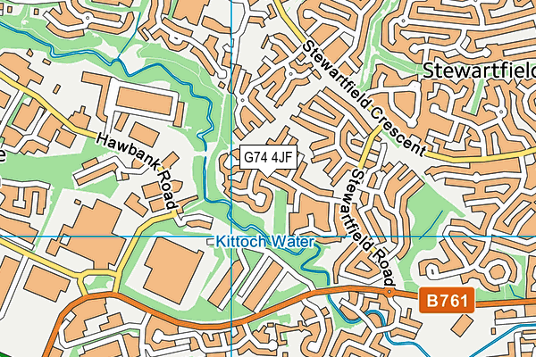 G74 4JF map - OS VectorMap District (Ordnance Survey)