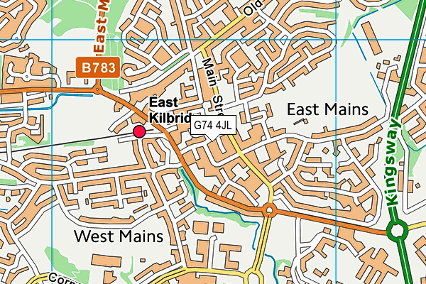G74 4JL map - OS VectorMap District (Ordnance Survey)