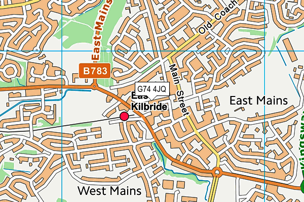 G74 4JQ map - OS VectorMap District (Ordnance Survey)