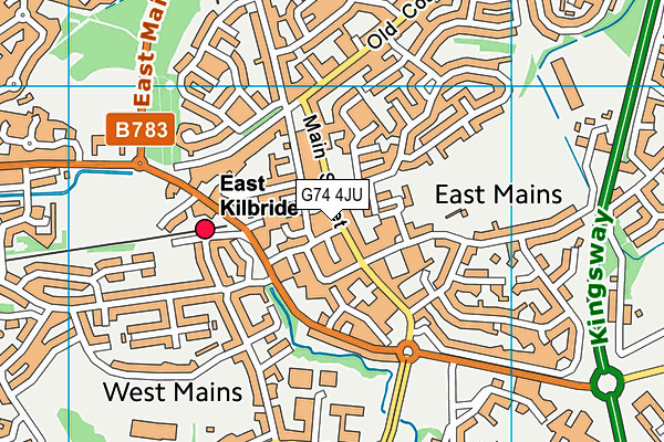 G74 4JU map - OS VectorMap District (Ordnance Survey)