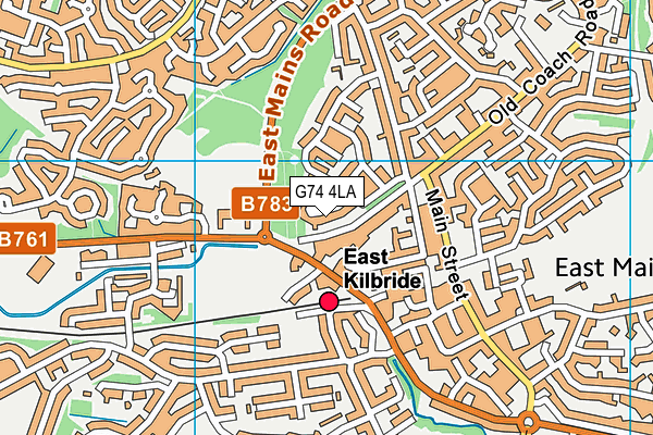 G74 4LA map - OS VectorMap District (Ordnance Survey)