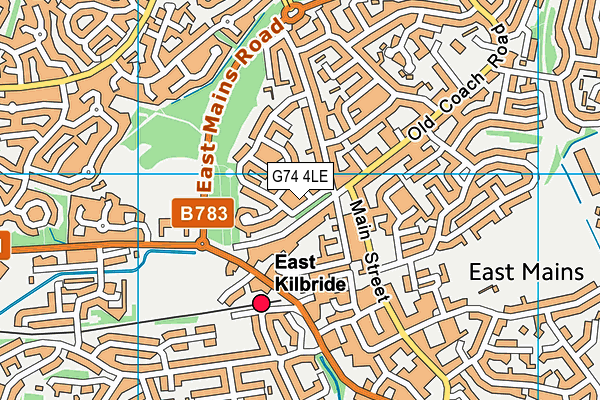 G74 4LE map - OS VectorMap District (Ordnance Survey)