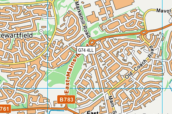 G74 4LL map - OS VectorMap District (Ordnance Survey)