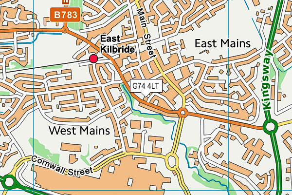 G74 4LT map - OS VectorMap District (Ordnance Survey)