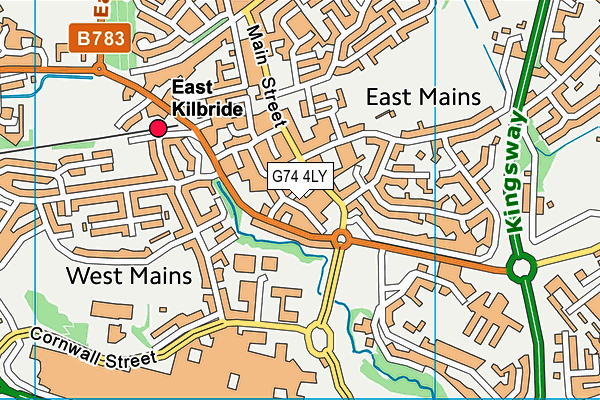 G74 4LY map - OS VectorMap District (Ordnance Survey)