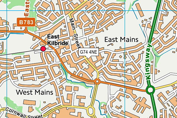 G74 4NE map - OS VectorMap District (Ordnance Survey)