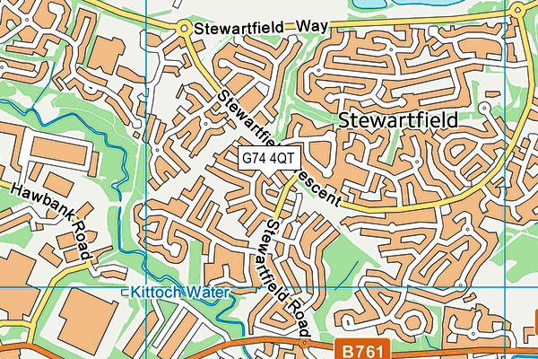 G74 4QT map - OS VectorMap District (Ordnance Survey)