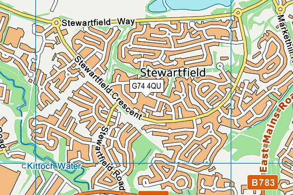 G74 4QU map - OS VectorMap District (Ordnance Survey)