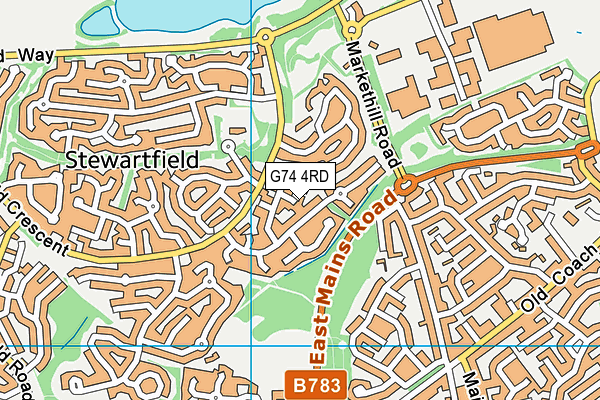 G74 4RD map - OS VectorMap District (Ordnance Survey)