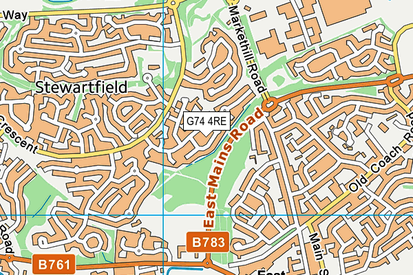 G74 4RE map - OS VectorMap District (Ordnance Survey)