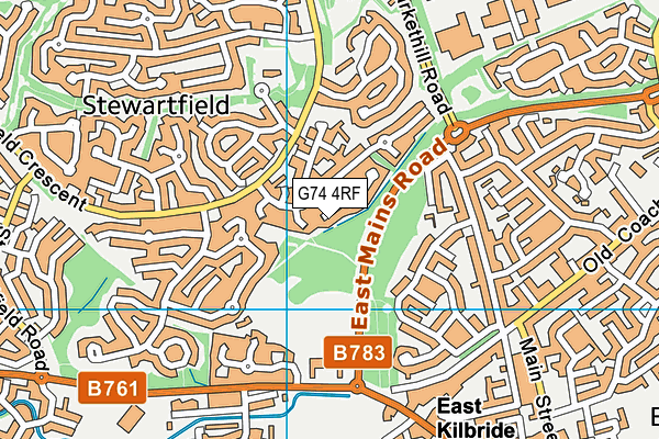 G74 4RF map - OS VectorMap District (Ordnance Survey)