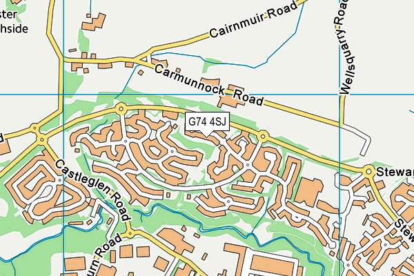 G74 4SJ map - OS VectorMap District (Ordnance Survey)