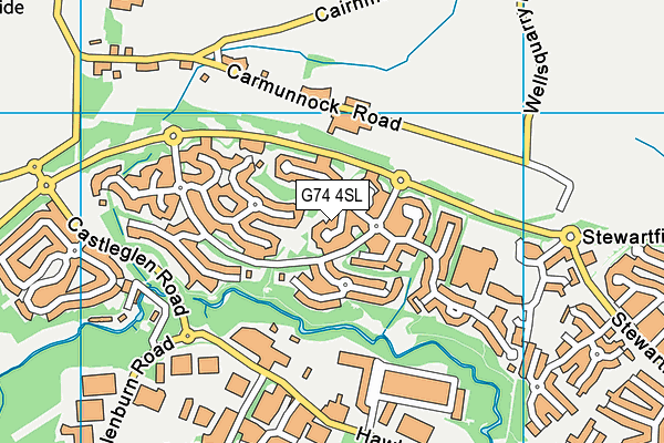 G74 4SL map - OS VectorMap District (Ordnance Survey)