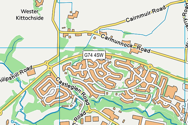 G74 4SW map - OS VectorMap District (Ordnance Survey)