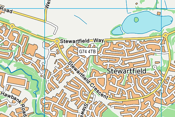 G74 4TB map - OS VectorMap District (Ordnance Survey)