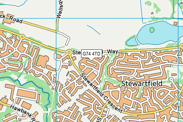 G74 4TD map - OS VectorMap District (Ordnance Survey)