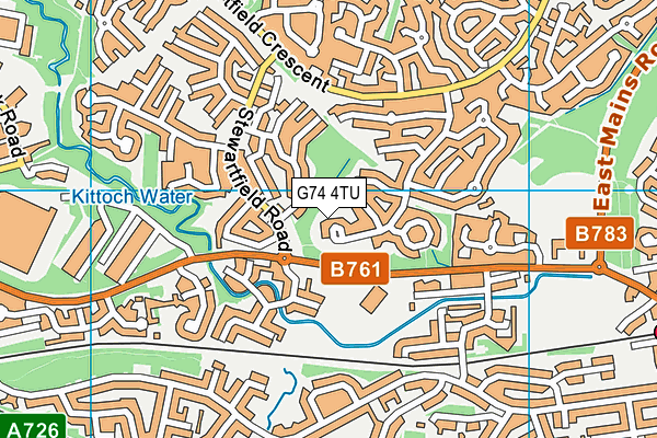 G74 4TU map - OS VectorMap District (Ordnance Survey)