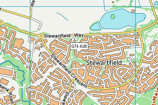 G74 4UB map - OS VectorMap District (Ordnance Survey)