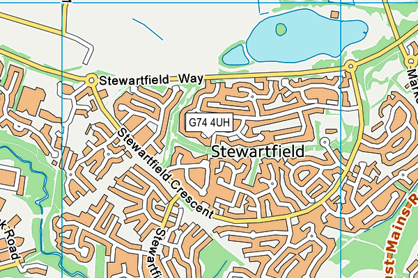 G74 4UH map - OS VectorMap District (Ordnance Survey)