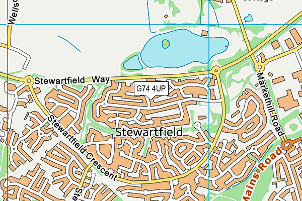 G74 4UP map - OS VectorMap District (Ordnance Survey)