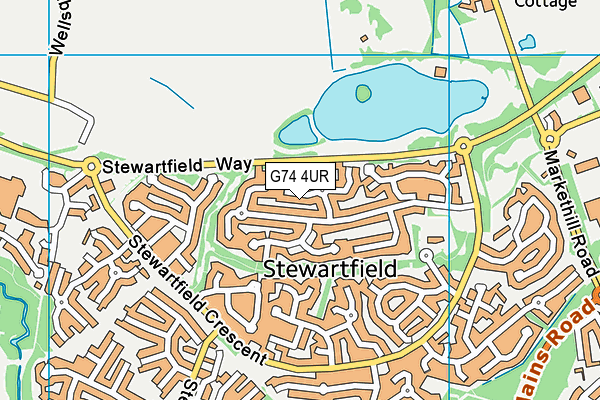 G74 4UR map - OS VectorMap District (Ordnance Survey)