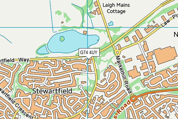 G74 4UY map - OS VectorMap District (Ordnance Survey)