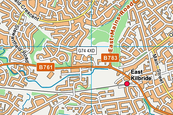 G74 4XD map - OS VectorMap District (Ordnance Survey)