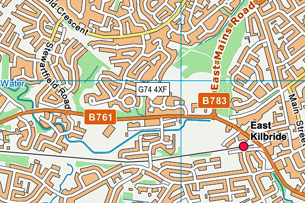 G74 4XF map - OS VectorMap District (Ordnance Survey)