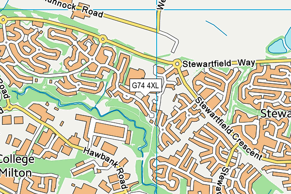 G74 4XL map - OS VectorMap District (Ordnance Survey)