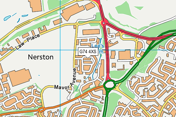 G74 4XS map - OS VectorMap District (Ordnance Survey)