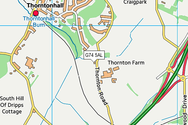 G74 5AL map - OS VectorMap District (Ordnance Survey)