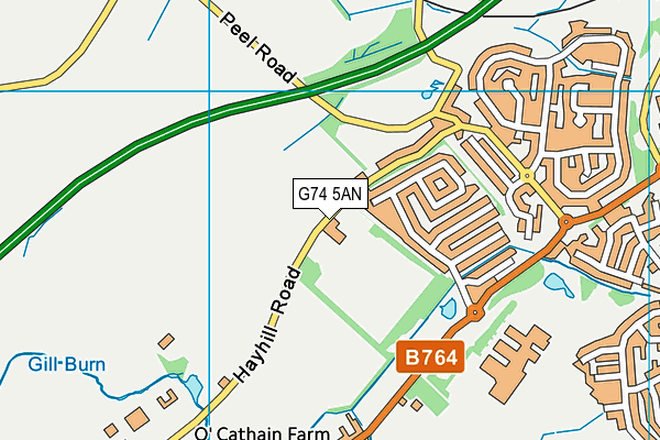 G74 5AN map - OS VectorMap District (Ordnance Survey)