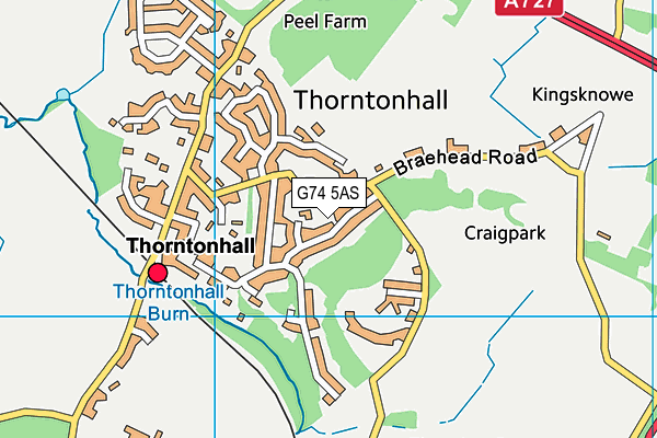 G74 5AS map - OS VectorMap District (Ordnance Survey)