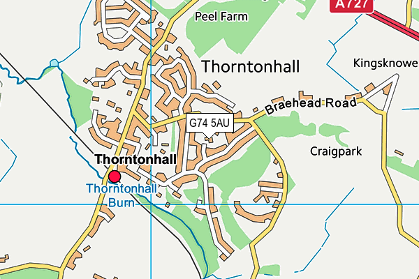 G74 5AU map - OS VectorMap District (Ordnance Survey)