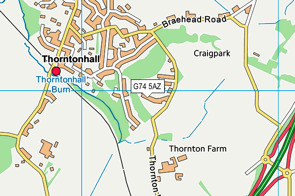 G74 5AZ map - OS VectorMap District (Ordnance Survey)