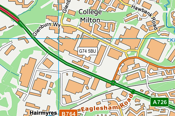 G74 5BU map - OS VectorMap District (Ordnance Survey)